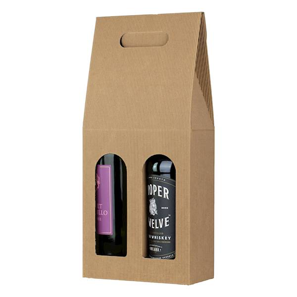 Pudełko na dwie butelki naturalne OP-PN-2 -5 sztuk