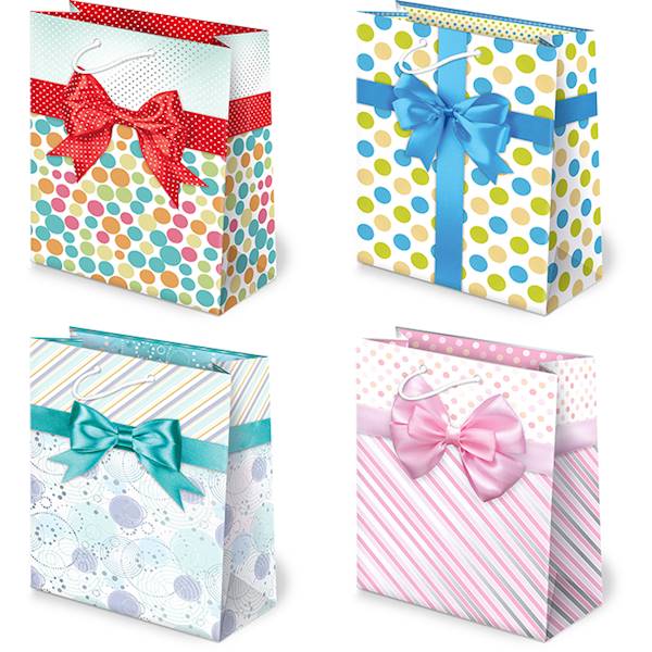 Torebki ozdobne T-2L set 45 Kokardy kropki