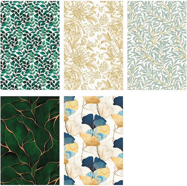 Papier ozdobny 2m 50 ark. Set 80: Glamour