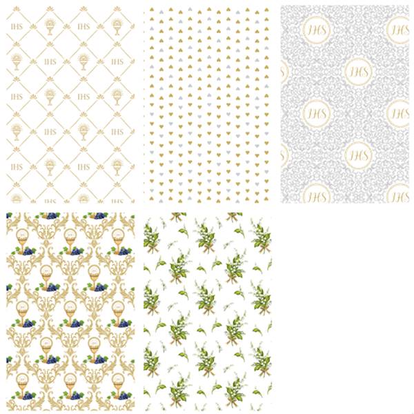 Papier ozdobny 2m 50 ark. Set K-1: Komunia