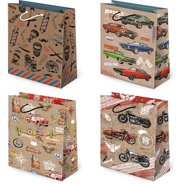 Torebki ozdobne T-2 KRAFT set 158 Męskie kraft