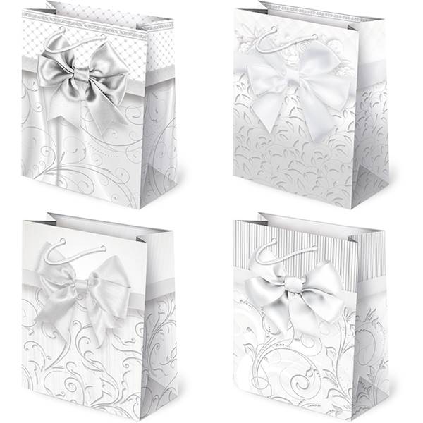 Torebki ozdobne T-4L set 145 Kokardy białe