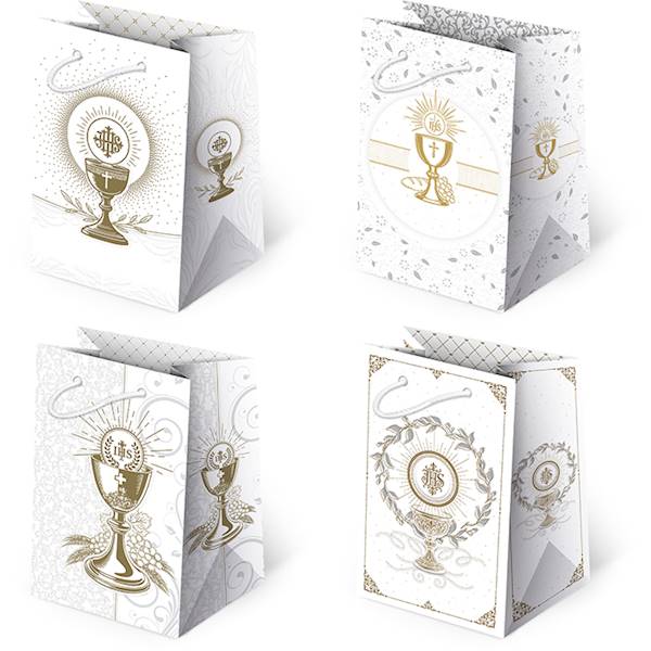 Torebki ozdobne T-5L set K9 Komunia złoto srebro