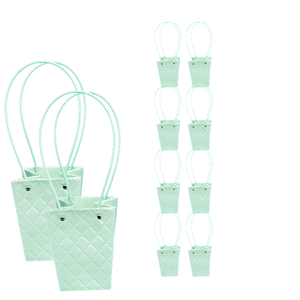 Torebka KT-2-9 - na kwiatek trapez - green (mint)