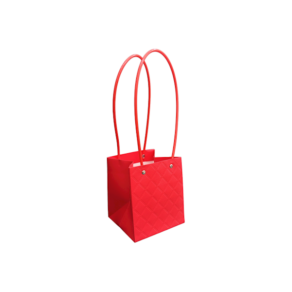 Torebka KK-2-6 - na kwiatek kwadrat - red