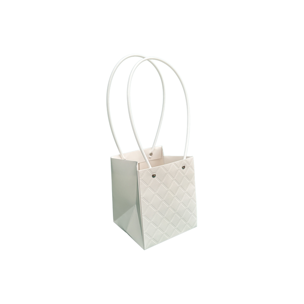 Torebka KK-2-1 - na kwiatek kwadrat - white