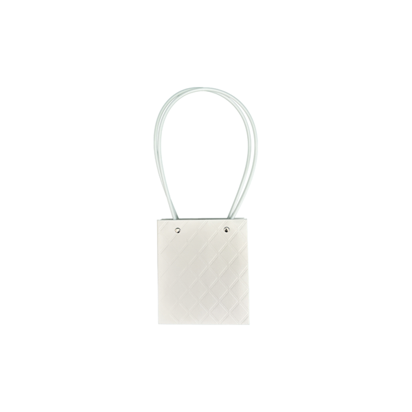 Torebka KK-2-1 - na kwiatek kwadrat - white