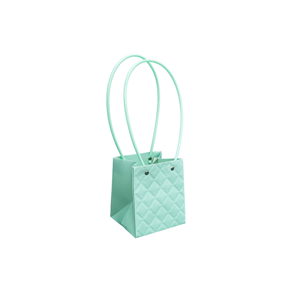 Torebka KK-1-9 - na kwiatek kwadrat - green (mint)