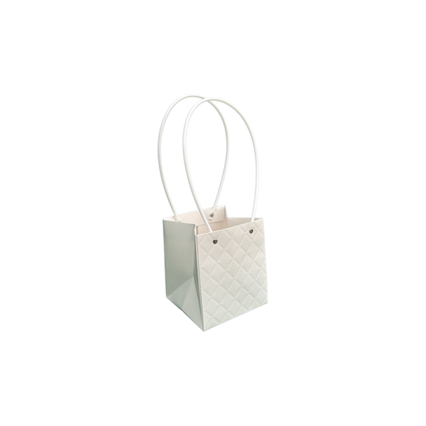 Torebka KK-1-1 - na kwiatek kwadrat - white