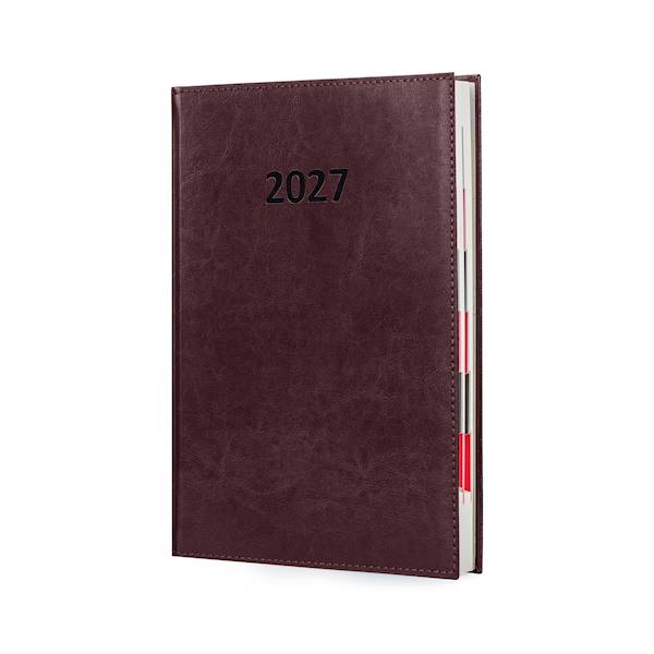 Kalendarz A4 2027 Lux Dzienny Brąz
