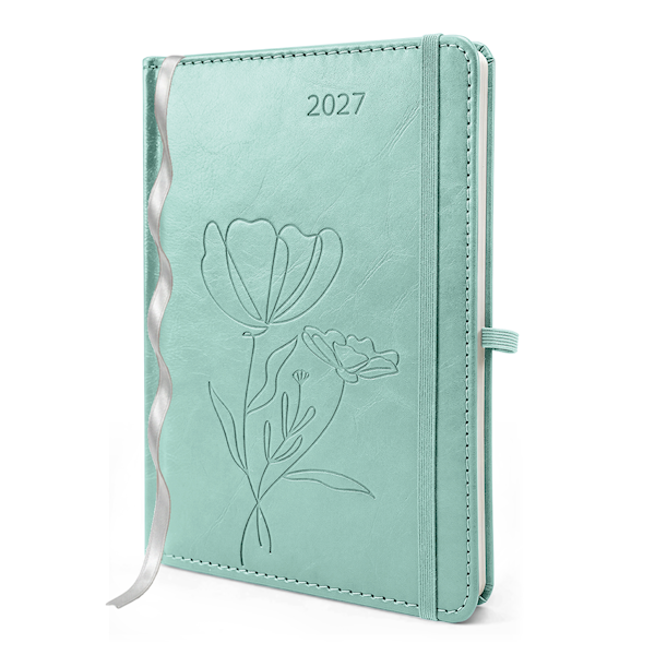 Kalendarz Mindful A5 2027 tygodniowy Zielony