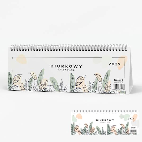 Kalendarz Biurkowy 2027 Poziomy tygodniowy 29x10