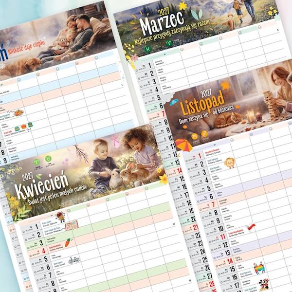 Kalendarz 2027 Planer Rodzinny z magnesem
