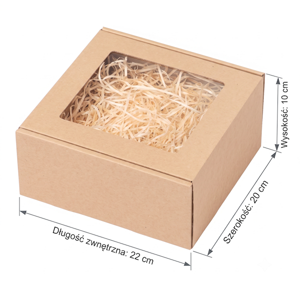 Gładki BOX-05 z okienkiem 200x200x100 - 10 szt