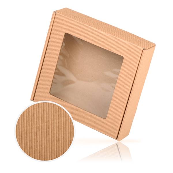 Karbowany K-BOX-06 z okienkiem 200x200x50 - 10 szt