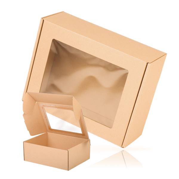 Gładki BOX-07 z okienkiem 250x200x100 - 10 szt