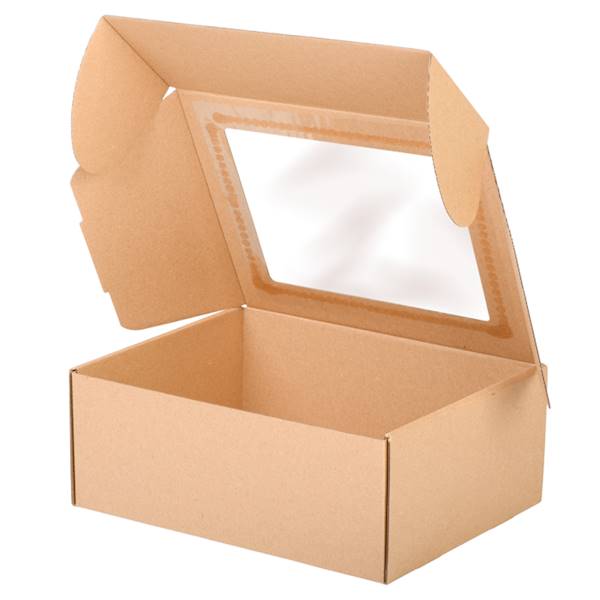 Gładki BOX-07 z okienkiem 250x200x100 - 10 szt
