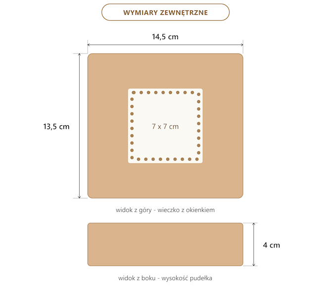 Gładki BOX-01 z okienkiem 130x130x40 - 10 szt