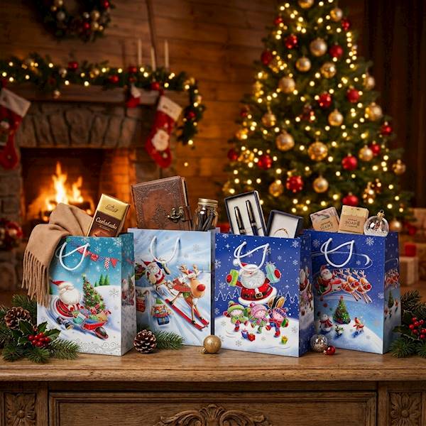 Torebki ozdobne T-2L set S-48 Santa on tour