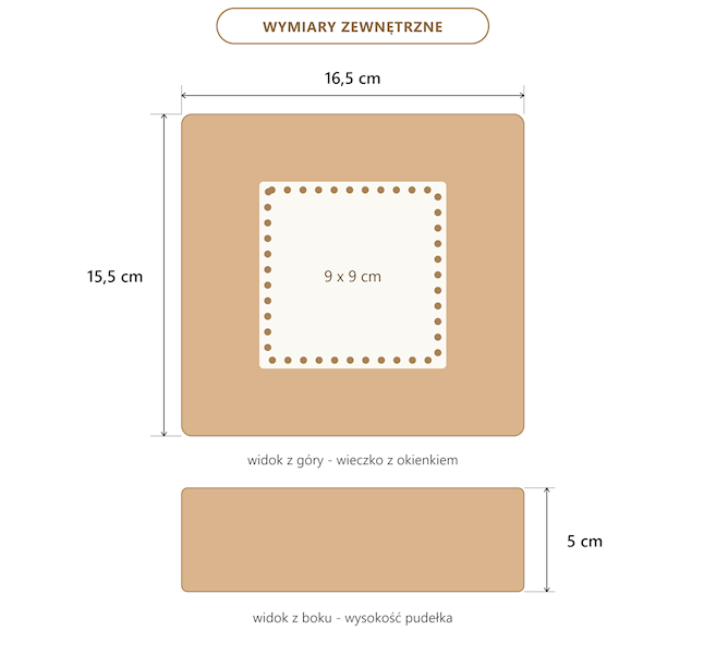 Gładki BOX-03 z okienkiem 150x150x50 - 10 szt