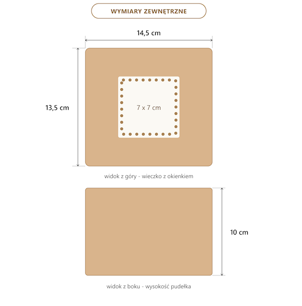 Gładki BOX-02 z okienkiem 130x130x100 - 10 szt