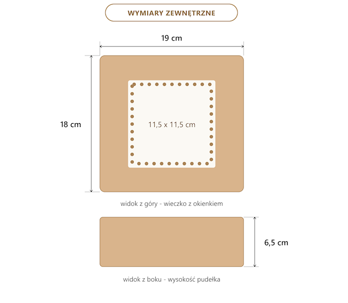 Gładki BOX-04 z okienkiem 175x175x65 - 10 szt