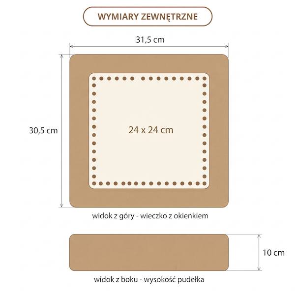 Gładki BOX-14 z okienkiem 300x300x100 - 10 szt