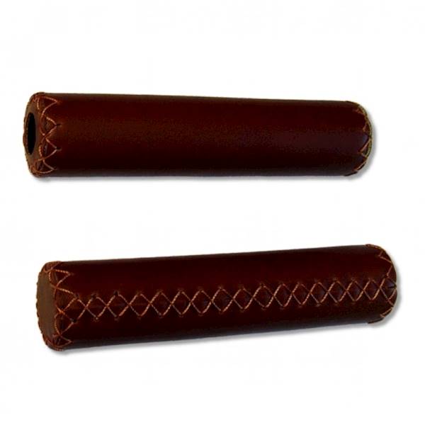Chwyty skóra/gąbka, l=130mm, brązowe