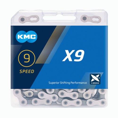 Łańcuch 9-biegowy KMC X9 Silver/Grey / 1/2"x11/128