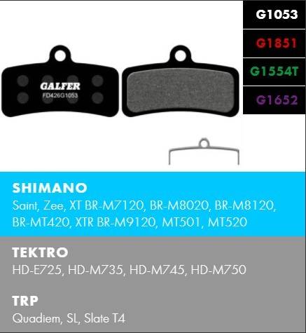 Klocki hamulcowe Galfer SHIMANO Saint, Zee
