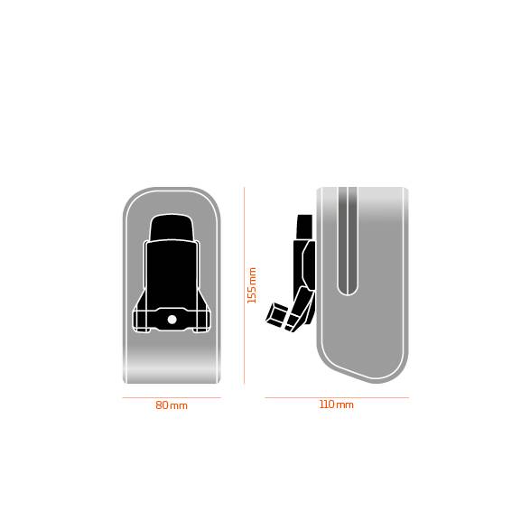 Torebka podsiodłowa Push 42512074600 czarna + baza