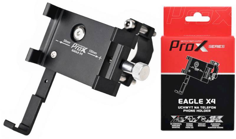Uchwyt Prox Eagle X4 alu do smartfonu czarny obrac