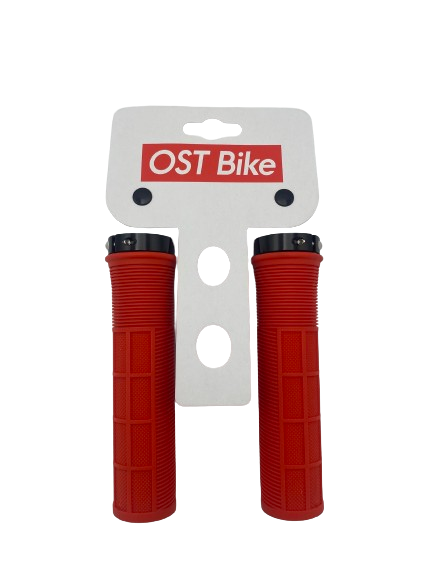 Chwyty rowerowe Ost 130mm 1 obejma czerwone
