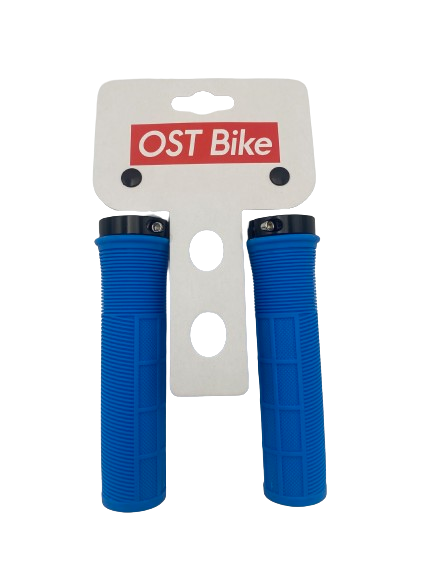 Chwyty rowerowe Ost 130mm 1 obejma niebieskie