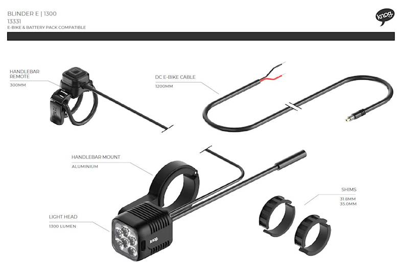Lampa Knog Blinder E 1300 przód