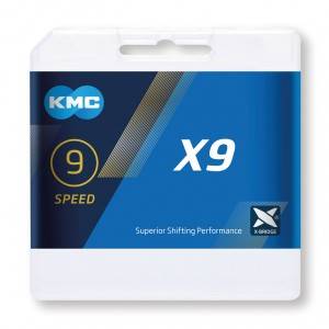 Łańcuch KMC X9 srebr./szary 1/2" x 11/128", 114 og