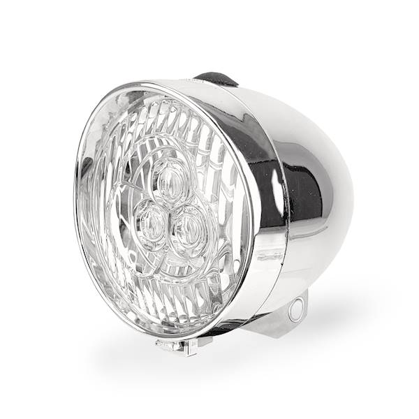 Lampa przód 592 retro na baterie chrom