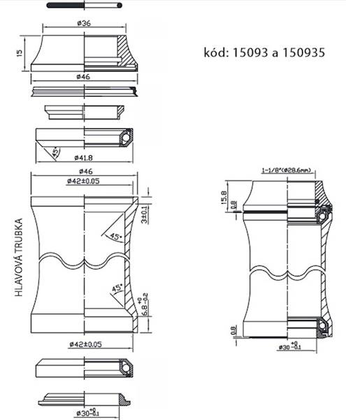 Stery Force zintegrowane ahead Alu 1 1/8"