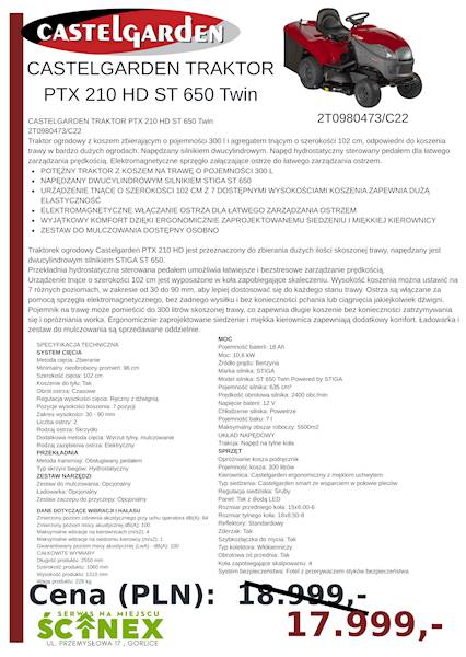 Traktor Castel Garden PTX 210 HD ST 650 Twin