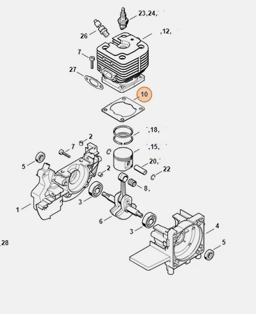 Uszczelka cylindra FS 400 / 450  4128-029-2300