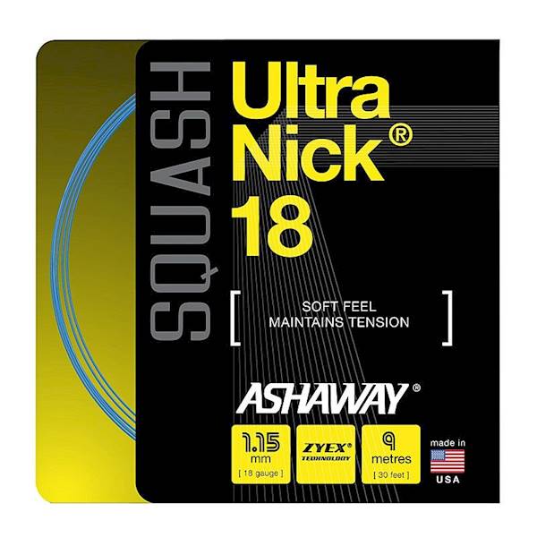 Naciąg do squasha Ashaway UltraNick 18 1,15mm Niebieski SET 9m