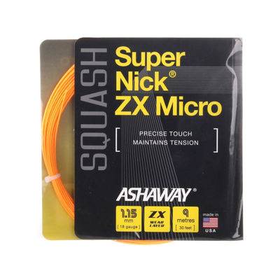 Naciąg do squasha Ashaway SuperNick ZX Micro 1,15mm Pomarańczowy SET 9m