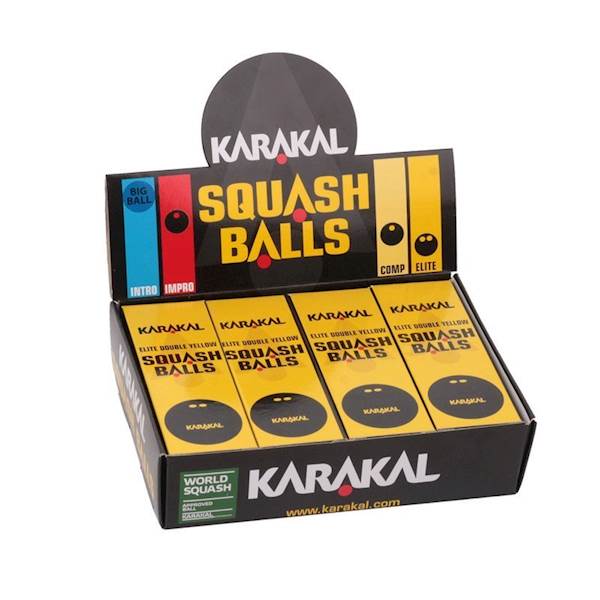 Piłki do squasha Karakal Elite Double Yellow Dot (2 kropki żółte) x3