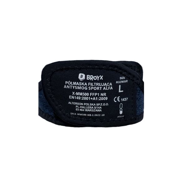 Maska antysmogowa Broyx Alfa Navy Blue | Rozmiar: L