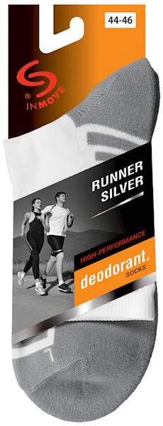 Skarpety Inmove Runner Silver Deodorant Czarny/Szary | rozmiar: 44-46