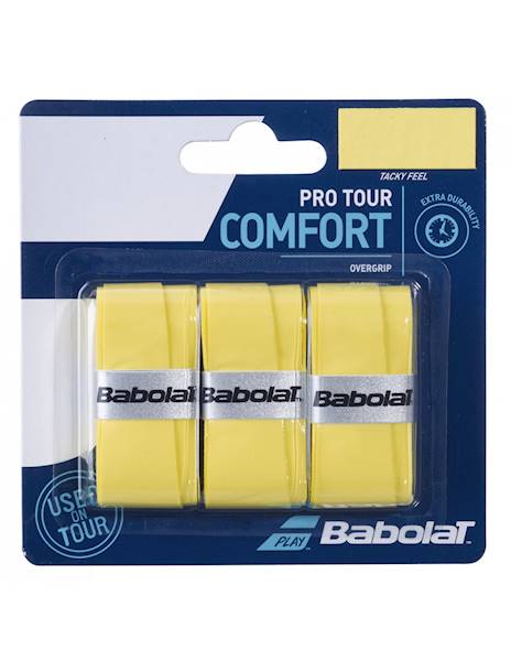 Owijki wierzchnie Babolat Pro Tour Tacky x3 | Kolor: Żółty
