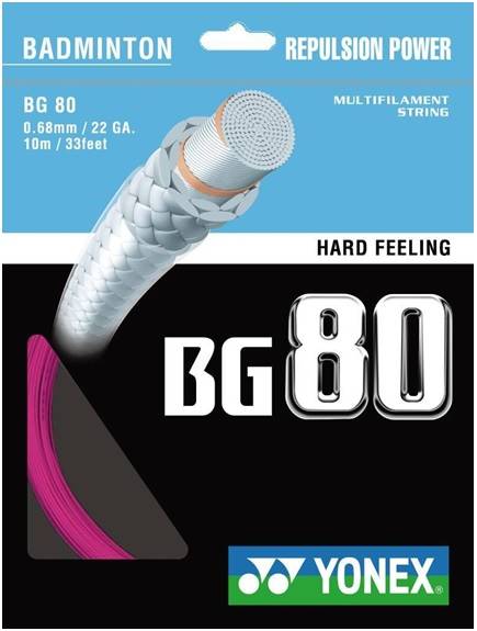 Naciąg badminton Yonex BG 80 0,68mm SET | Kolor: Różowy