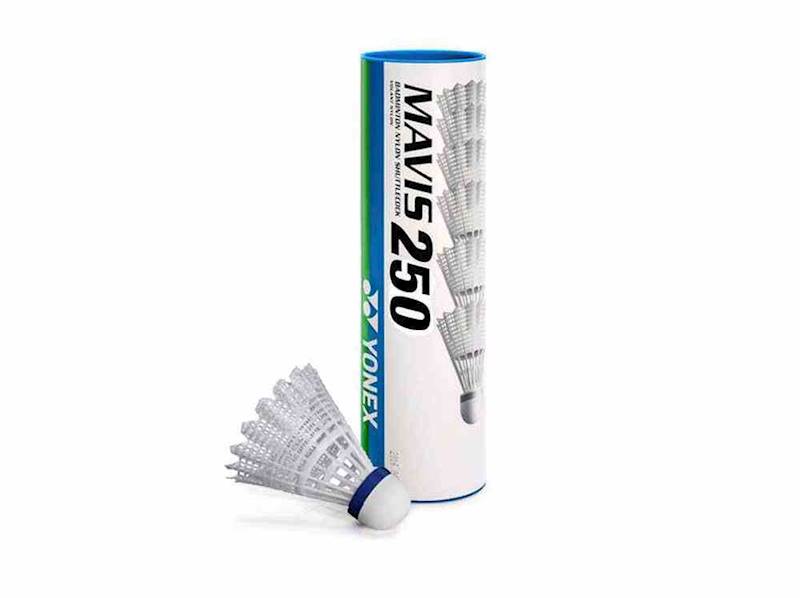 Lotki nylonowe Yonex Mavis 250 | Koszyczek: Biały | Prędkość: średnie (niebieski kapsel)