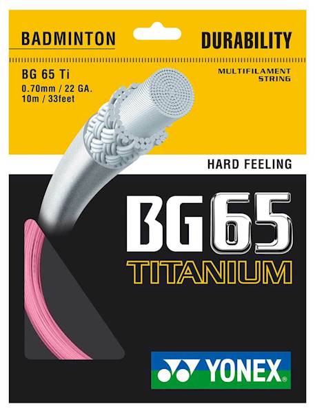 Naciąg badminton Yonex BG 65 TI Titanium 0,70mm SET 10m | Kolor: Różowy