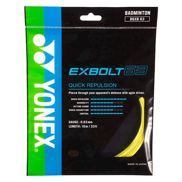 Naciąg do Badmintona Yonex Exbolt 63 Set | Kolor: Żółty
